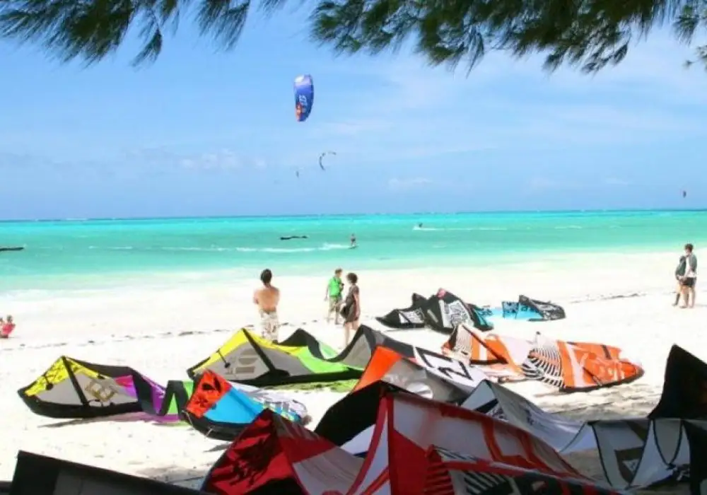 Paje Beach On East Coast Of Zanzibar.