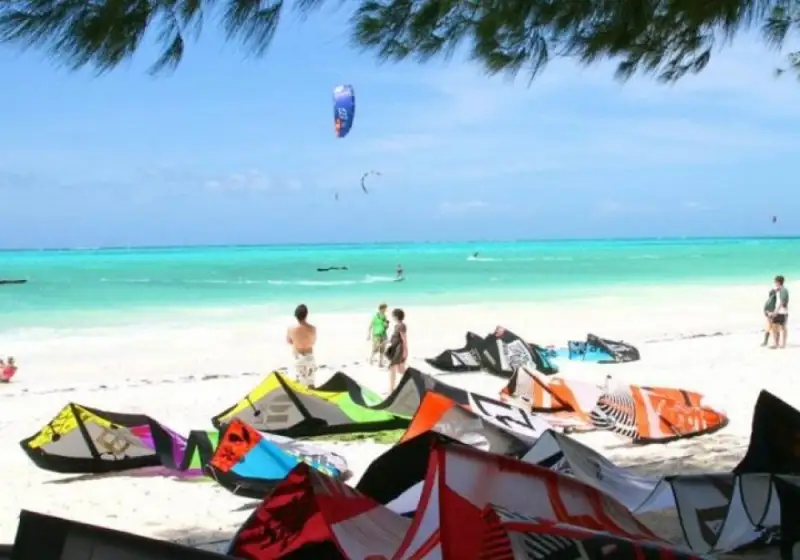 Paje Beach On East Coast Of Zanzibar.